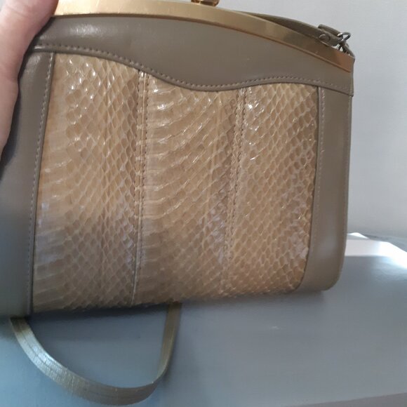 Snake Skin Vintage-Look Purse Handbag - Picture 8 of 9